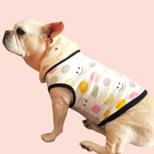 犬服フラワースマイルチェックデザインワンピース見本