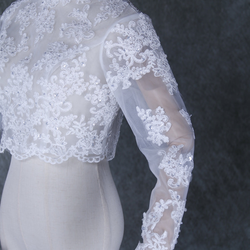 ボレロ ロングスリーブ ビーズ キラキラスパンコール ハンドメイド  