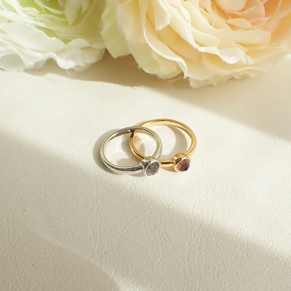 ペットの毛から作るクリスタル水晶毛玉ジュエリー　プチリング ペットの毛から作るクリスタル水晶毛玉ジュエリー　プチリング