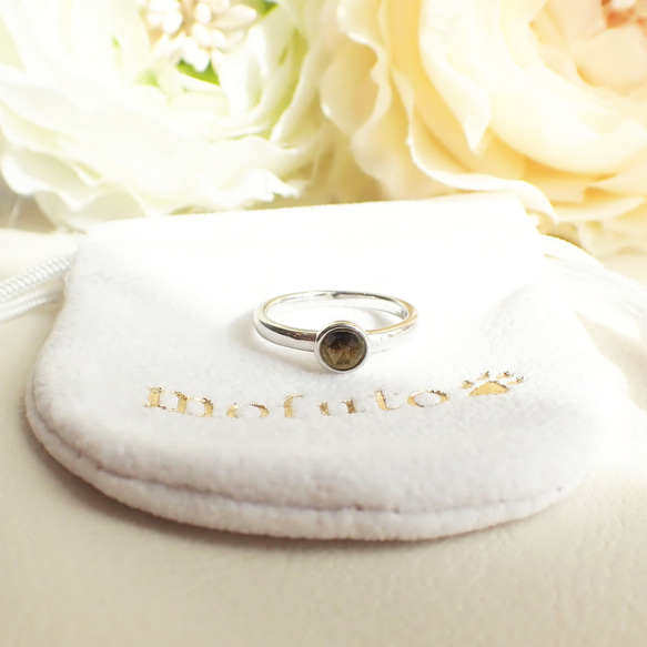 ペットの毛から作るクリスタル水晶毛玉ジュエリー　プチリング ペットの毛から作るクリスタル水晶毛玉ジュエリー　プチリング