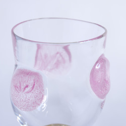 水玉ワイングラス/ピンク×ブラウン 4枚目の画像