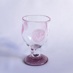 水玉ワイングラス/ピンク×ムラサキ 2枚目の画像