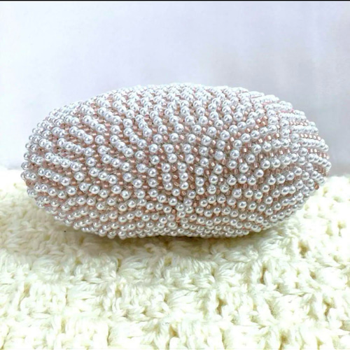 ビーズのがま口☆ハンドメイドがま口☆がま口ポーチ☆パールビーズ