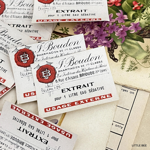 084・フランス ファーマシーラベル 10枚セット ラベル 薬品ラベル 紙