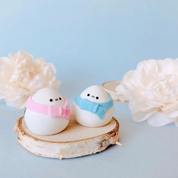 新柄ラミネート　オーダーページです。もふもふシマエナガとリボン 新柄ラミネート オーダーページです。もふもふシマエナガとリボン