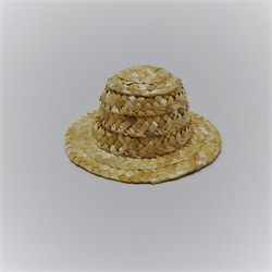 [自然素材エコクラフト　ミニ帽子」　麦わら帽子　ナチュラル　　外径90ｍｍ　 1枚目の画像