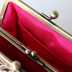 親子がま口財布・小物入れ　indian embroideryと牛革レザー　BLACK 5枚目の画像