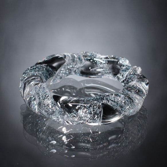 Silver Dichroic Glass Twist Ring 【YASUDA GLASS】 1枚目の画像