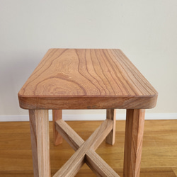 【ワケありな逸品】けやき一枚板スツール　椅子　サイドテーブル　花台　欅　無垢　自然　ナチュラル　天然 5枚目の画像