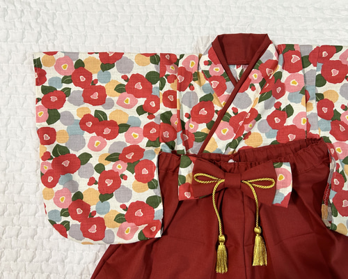 【チッキー】ベビー袴　70-80cm　ハンドメイド　お食い初め　百日祝い 即納】ベビー袴 70-80 handmade お食い初め 百日祝い - best