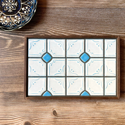 新作】 昭和レトロ タイルトレー タイルトレイ モザイクタイル 目地色
