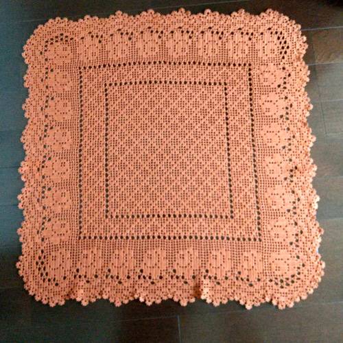 三角ショール✻ストール✻ソファカバー✻羽織り✻テラコッタオレンジ