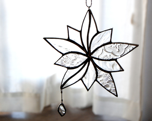 ちゃる　ステンドグラス お花のオーナメントCL1 ステンドグラス サンキャッチャー glass