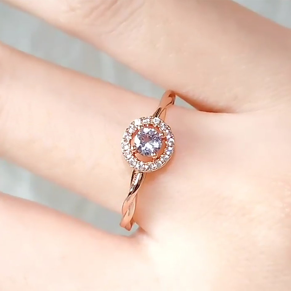 カラーチェンジ アレキサンドライトシルバーリング ジルコニア ウェイブリング 人気デザイン