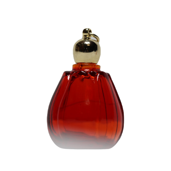 香水 瓶 ボトル「かぼちゃ 赤」ミニ ガラス瓶 アトマイザー 小瓶 キャップ付 メモリーオイル　エイシャントオイル 2枚目の画像