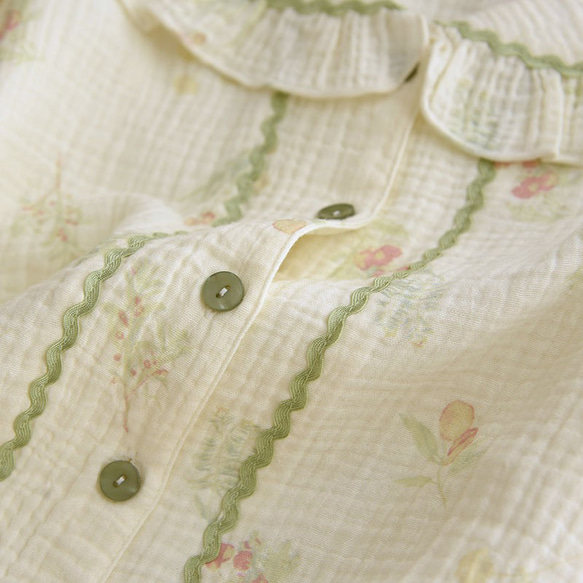 女性用 パジャマ レディース ラルタイム 春夏 部屋着 前開き 寝巻 ナイトウェア おしゃれ 2枚目の画像