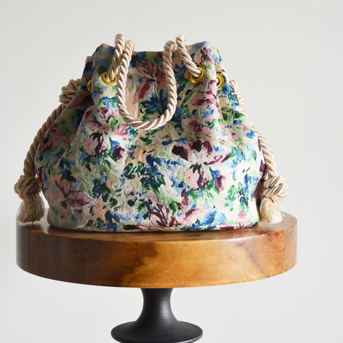 数量限定！イタリア製 2way ボタニカルハイクラスジャガード織 マリン  