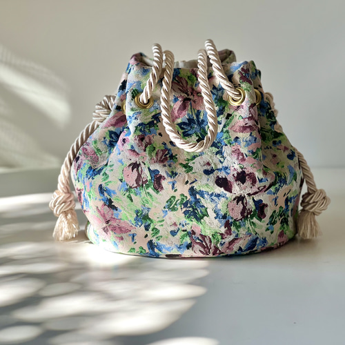 数量限定！イタリア製 2way ボタニカルハイクラスジャガード織 マリン  