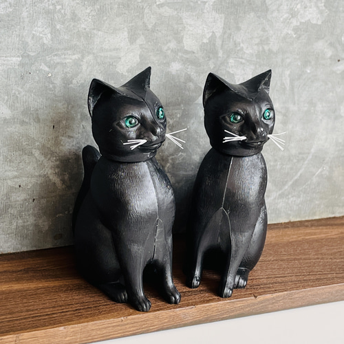 昭和レトロ 黒猫 首振り人形 クロネコ - メルカリ