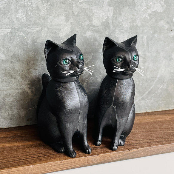 ドイツ製首振り人形 Bobbing Animals ｜お座りネコ Black（黒猫） 2枚目の画像