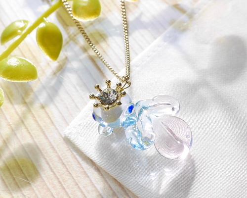 小さなガラスの金魚〈あめきんぎょ〉ネックレス＊ファンシー