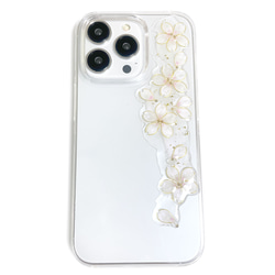 iPhone15pro iPhone14pro 櫻花智慧型手機保護殼透明保護殼花粉色櫻花相容於所有型號 第14張的照片