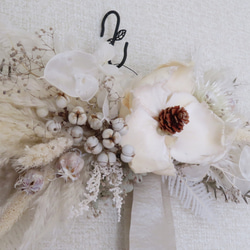 ホワイト系大人シックな横長スワッグ 5枚目の画像