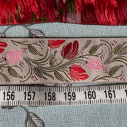 フランスより！『 アールヌーヴォー調にデザインされたジャカード織りのリボン　花柄　24㎜巾』～50㎝単位でカット～ 5枚目の画像