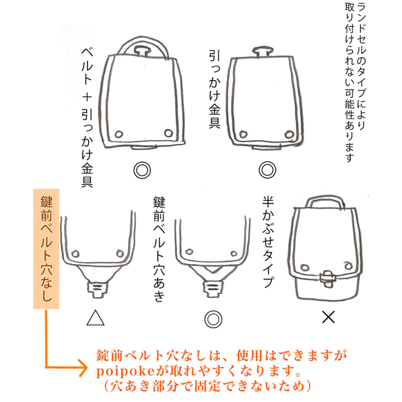 [パープル」ランドセル補助バックpoipoke 15枚目の画像