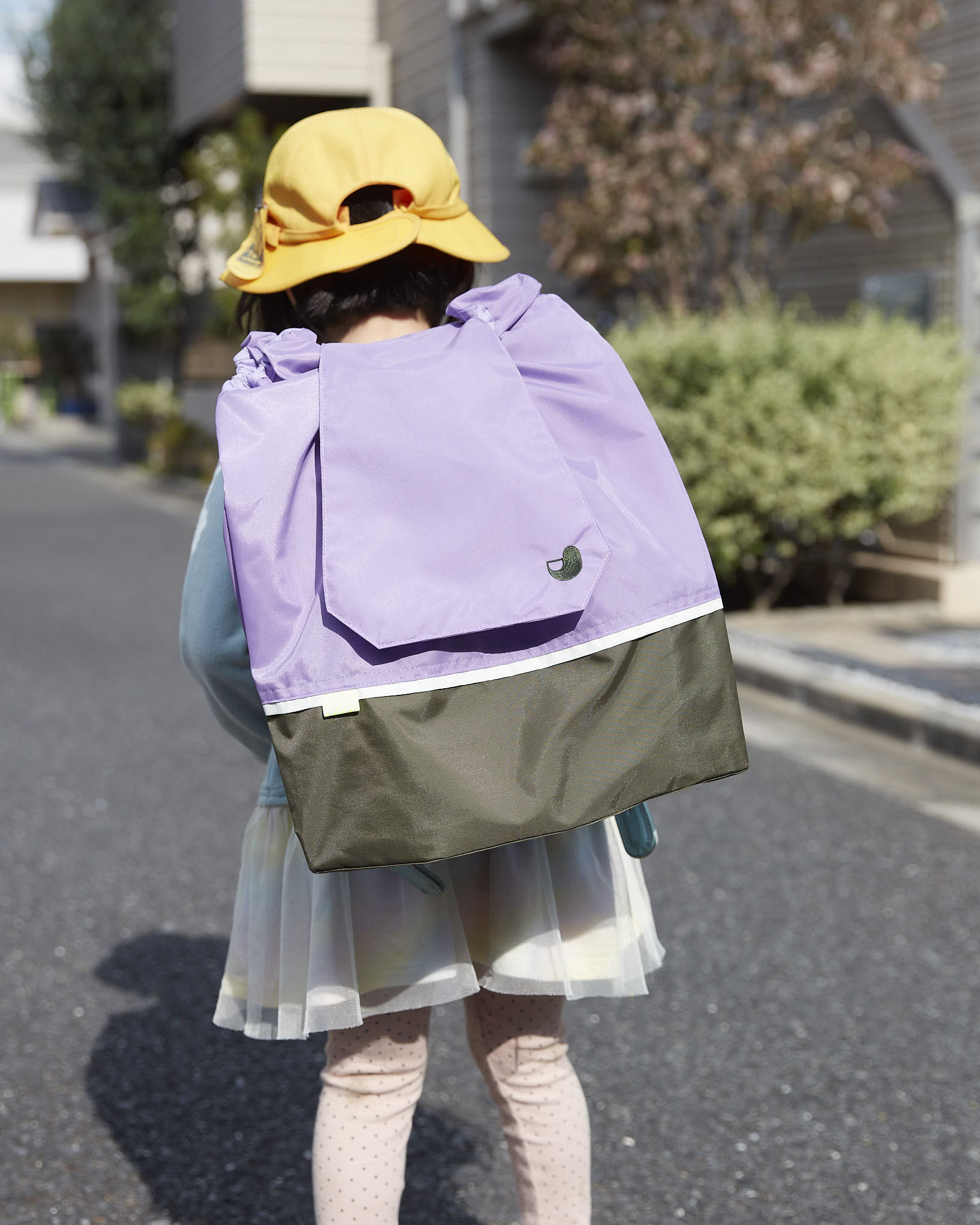 [パープル」ランドセルカバー　ランドセル補助バック　poipoke
