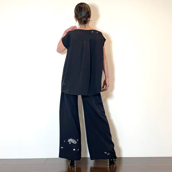 着物リメイク　留袖　ワイドパンツのセットアップ 5枚目の画像