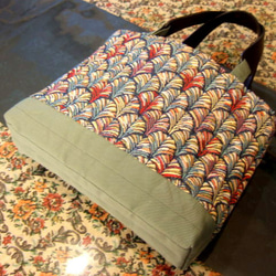 畳縁と緞子のキルティングバッグ 1枚目の画像