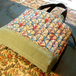 畳縁と緞子のキルティングバッグ 2枚目の画像