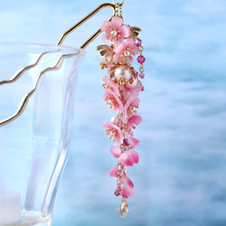 枝垂れ桜の簪 かんざし 2枚目の画像