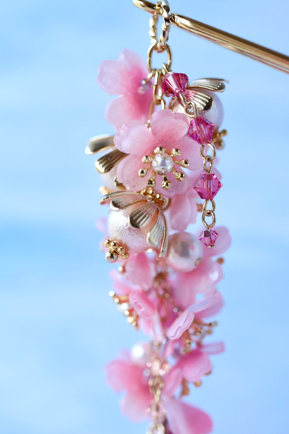 枝垂れ桜の簪 かんざし 3枚目の画像