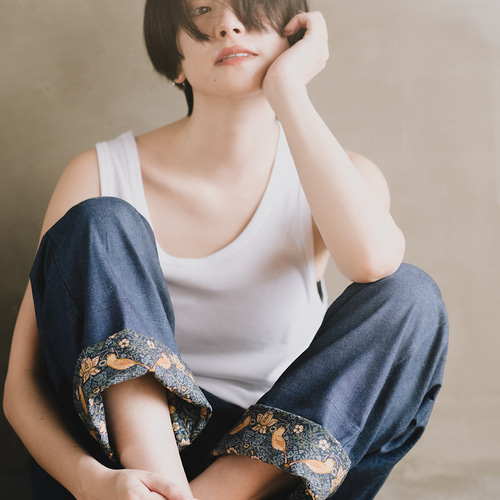 ロールアップ専用パンツ！ウィリアムモリス ゆったり履ける デニム