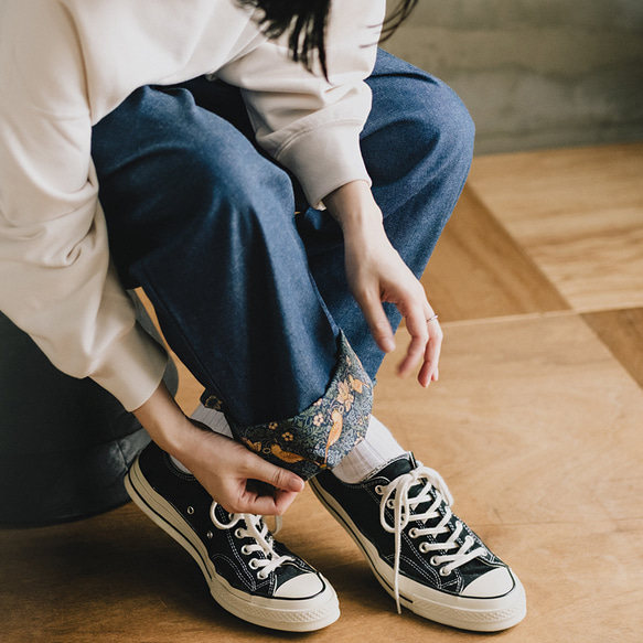 ロールアップ専用パンツ！ウィリアムモリス ゆったり履ける デニム