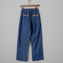 ロールアップ専用パンツ！ウィリアムモリス ゆったり履ける デニム パンツ いちご泥棒 ブラック 20枚目の画像