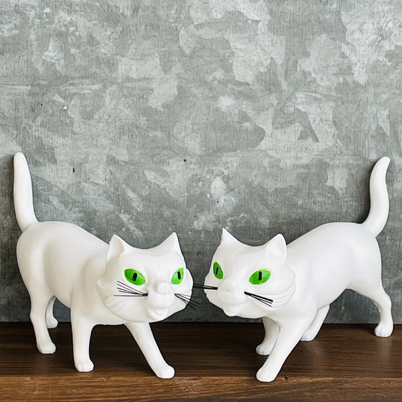 ドイツ製首振り人形 Bobbing Animals ｜歩きネコ White（白猫） 招き猫