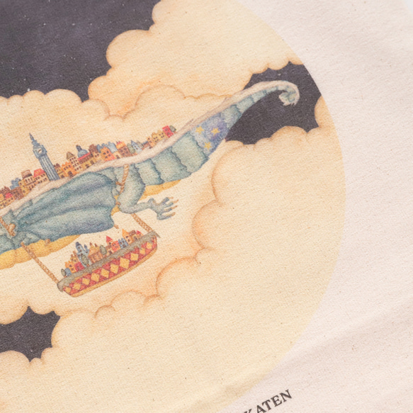 トートバッグ「ロンドンの夢を乗せたドラゴン」Mサイズ 6枚目の画像