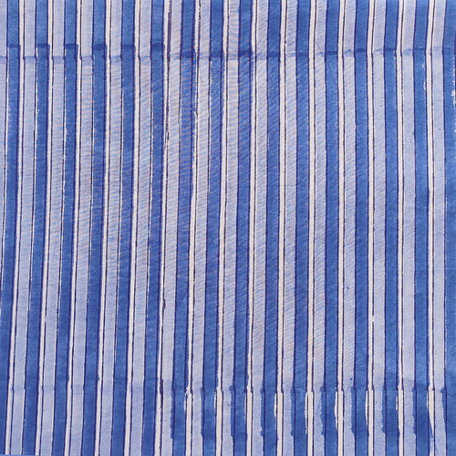 2．5mカット済み ハンドブロックプリント布 インドコットン ブルー