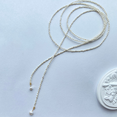 淡水パール×彩り天然石のロングラリエット シルバー925silver925 送料