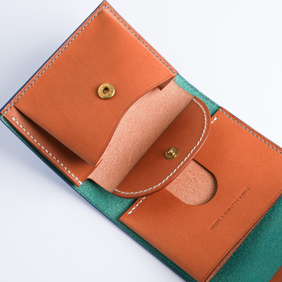 flap mini wallet [ ブルーグラデーション ] 夜空 オコシ金具 ver. ミニ財布 12枚目の画像