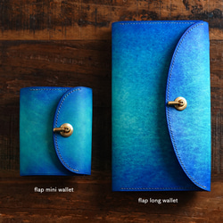 flap mini wallet [ ブルーグラデーション ] 夜空 オコシ金具 ver. ミニ財布 13枚目の画像