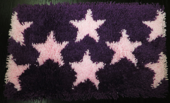 ハンドメイド マルチマット 星柄　パープル×ピンク 1枚目の画像