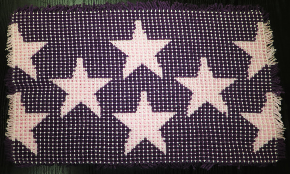 ハンドメイド マルチマット 星柄　パープル×ピンク 3枚目の画像