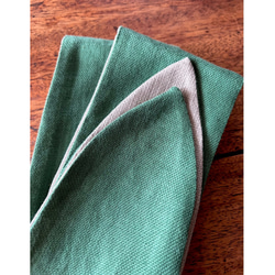 RATA❤️亞麻裹頭巾❤️有吸引力，粗糙，高品質的材料❤️柔和的綠色x灰色❤️可以自由包裹的蓬鬆材料 第7張的照片