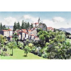 ポストカード ヨーロッパ風景画（組み合わせ自由4枚セット1.000円）No.257 イタリアの小さな村カステッルッチョ 1枚目の画像