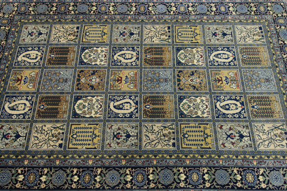 ヴィンテージラグ　ペルシャ絨毯　庭園模様　ヘシティデザイン　オールド手織り絨毯　151x243cm　＃175 10枚目の画像