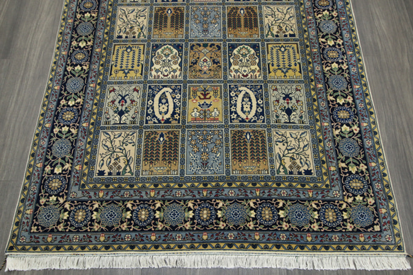ヴィンテージラグ　ペルシャ絨毯　庭園模様　ヘシティデザイン　オールド手織り絨毯　151x243cm　＃175 9枚目の画像